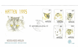 Nederlandse Antillen NVPH E267 Onbeschreven 1e Dag-enveloppe Katten 1995
