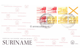 Republiek Suriname Zonnebloem E19 A Onbeschreven 1e Dag-enveloppe Postzegelboekje 4aq Andreaskruis rechtsboven 1978