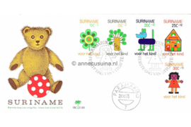 Suriname (Palmboom) NVPH E101 (E101P) Onbeschreven 1e Dag-enveloppe Kinderpostzegels 1973