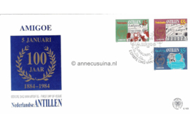 Nederlandse Antillen (Postdienst) NVPH E163 (E163PO) Onbeschreven 1e Dag-enveloppe 100 jaar dagblad Amigoe di Curacao 1984