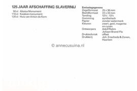 Republiek Suriname Zonnebloem Presentatiemapje PTT nr 43 Postfris Postzegelmapje 125 jaar afschaffing van de slavernij 1988