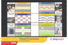 Nederland NVPH M268a+b (PZM268a+b) Postfris Postzegelmapje Twaalf Provincies: Provincievlaggen en volksliederen 2002