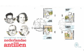 Nederlandse Antillen (Postdienst) NVPH E205 (E205POb) Onbeschreven 1e Dag-enveloppe BRUGPAREN Bijzondere personen op 2 enveloppen 1988