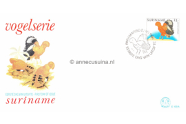 Republiek Suriname Zonnebloem E100 A Onbeschreven 1e Dag-enveloppe Vogelserie 1985