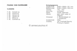 Republiek Suriname Zonnebloem Presentatiemapje PTT nr 92A en 92B Postfris Postzegelmapje Surinaamse vlinders 1994