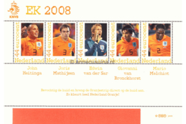 Nederland NVPH 2562-E-2 Postfris (in mapje (2)) Velletjes met vijf zegels (Persoonlijke Postzegels) Velletje EK Voetbal 2008; John Heitinga, Joris Mathijsen, Edwin van der Sar, Giovanni van Bronckhorst, Mario Melchiot 2008