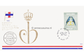 Nederlandse Antillen NVPH E41a (Uitgave met vlag, kroon, letters CB) Onbeschreven 1e Dag-enveloppe Huwelijk prinses Beatrix en prins Claus 1966