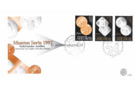Nederlandse Antillen NVPH E285 Onbeschreven 1e Dag-enveloppe Munten 1997