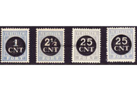 Nederland NVPH P61-P64 Ongebruikt Portzegels der uitgifte 1912-1920 overdrukt 1923