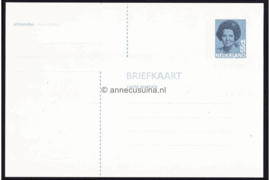 Nederland Briefkaart Postfris (55 cent) Koningin Beatrix in zwart 1986