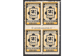 NVPH 22 Postfris (2 1/2 cent) (Blokje van vier) Type I Hulpzegel 1892