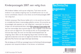 Nederland NVPH M365 (PZM365) Postfris Postzegelmapje Blok kinderzegels, een veilig thuis 2007