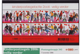 Nederland NVPH M343 (PZM343) Postfris Postzegelmapje Kinderpostzegels, veilig verder 2006