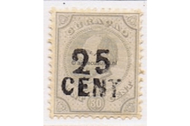 Curaçao NVPH 18 Postfris Hulpzegel. Frankeerzegel van 30 cent der eerste uitgifte, overdrukt in zwart 1891