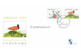 Republiek Suriname Zonnebloem E228 Onbeschreven 1e Dag-enveloppe Met afbeeldingen van vogels 1999