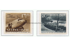 Nederlands Indië NVPH 239-240 Gestempeld 10 jaar geregelde Indische Luchtvaart 1938