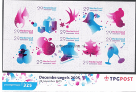 Nederland NVPH M325 (PZM325) Postfris Postzegelmapje Decemberzegels zelfklevend 2005