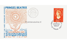 Nederlandse Antillen NVPH E34c Onbeschreven 1e Dag-enveloppe Bezoek Prinses Beatrix 1965