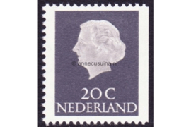 Nederland NVPH 621K Postfris Rechterzijde ongetand; Gewoon papier (20 cent) Koningin Juliana (en profil) 1953-1967