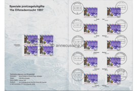 Nederland Speciaal Herinneringsmapje Stempelmapje 15e Elfstedentocht 4 januari 1997 PTT Post NVPH 1710 (14x) Gestempeld