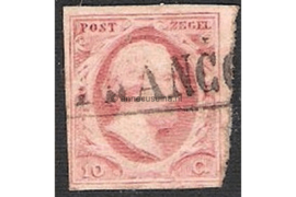 Nederland NVPH 2  Gestempeld FOTOLEVERING (10 cent) 1e emissie Koning Willem III 1852