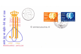 Nederlandse Antillen NVPH E19c (Uitgave met symbool JB met kroon) Onbeschreven 1e Dag-enveloppe 25 jarig huwelijksjubileum Juliana en Bernhard 1962