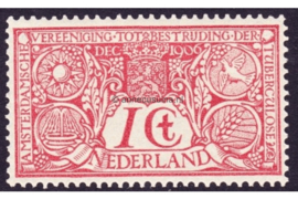 Nederland NVPH 84 Postfris (1+1 cent) Tuberculosezegels 1906