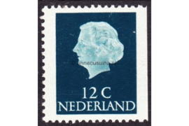 Nederland NVPH 618bK Postfris Rechterzijde ongetand; Fosforescerend papier (12 cent) Koningin Juliana (en profil) 1953-1967