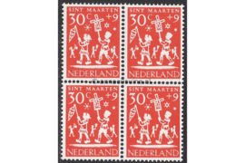 Nederland NVPH 763 Postfris (30+9 cent) (Blokje van vier) Kinderzegels, folklore 1961
