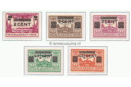 Nederlands Indië NVPH 211-215 Postfris Opruimingsuitgifte. Opdruk in zwart op luchtpostzegels der uitgiften 1928 en 1931 1934