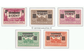 Nederlands Indië NVPH 211-215 Ongebruikt Opruimingsuitgifte. Opdruk in zwart op luchtpostzegels der uitgiften 1928 en 1931 1934