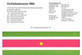 Republiek Suriname Zonnebloem Presentatiemapje PTT nr 1 Postfris Postzegelmapje Surinaamse orchideeën 1984