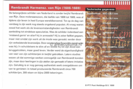 Nederland NVPH M211 (PZM211) Postfris Postzegelmapje Rembrandt van Rijn 1999