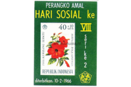 Indonesië Zonnebloem 515 (B5) Postfris Blok Perangko Amal Hari Sosial ke 1966