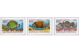 Indonesië Zonnebloem 803-805 Postfris Inheemse vissen (4e serie) 1974