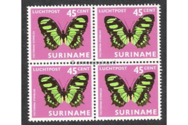 Suriname NVPH LP53 Postfris (45 ct) (Blokje van vier) Vlinders 1972
