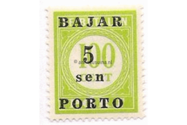 Indonesië Zonnebloem 2 Ongebruikt (5 sen op 100 c) Postzegels van Nederlands Indië van de uitgifte van 14 augustus 1946 (Australische porten) overdrukt in zwart 1950