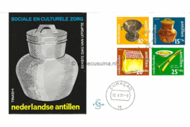 Nederlandse Antillen (Lion) NVPH E65 (E65L) Onbeschreven 1e Dag-enveloppe Cultureel en Sociaal Werk 1971