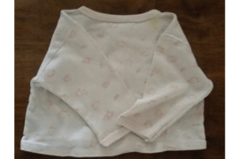 Vestje wit met roze opdruk
