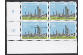 Nederlandse Antillen NVPH 493 Postfris (30 cent) (Blokje van vier) HOEKSTUK 50 jaar olie-industrie Aruba 1974