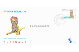Republiek Suriname Zonnebloem E191 Onbeschreven 1e Dag-enveloppe Kraaipapegaai 1996