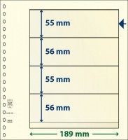 Hagelnieuw & Afgeprijsd! Lindner T-Blanco blad met 4 stroken (Lindner 802420P) (per 10 stuks)