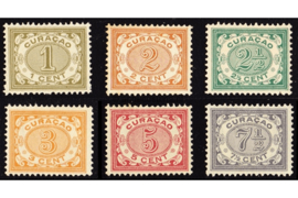 Curaçao NVPH 29-34 Gestempeld Cijfer Vürtheim 1904-1908