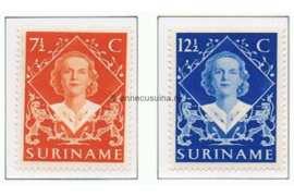 Suriname NVPH 276-277 Postfris Inhuldigingszegels Koningin Juliana 1948