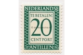 Nederlandse Antillen NVPH P54 Postfris (20 cent) Cijfer en waarde in rechthoek. Inschrift Nederlandse Antillen. 1952-1959