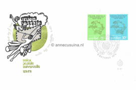 Nederlandse Antillen (Windroos) NVPH E87 (E87Wa) Onbeschreven 1e Dag-enveloppe 100 jaar Wereldpostvereniging UPU 1974