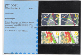 Nederland NVPH M57 (PZM57) Postfris Postzegelmapje Willem III en Mary 1988