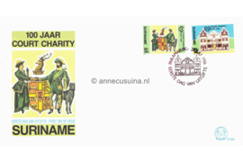 Republiek Suriname Zonnebloem E105 Onbeschreven 1e Dag-enveloppe Het eeuwfeest van 'Court Charity' (Broederschap Forestery) 1986