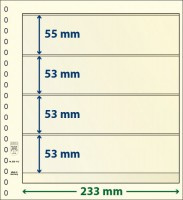 Hagelnieuw & Afgeprijsd! Lindner T-Blanco blad met 4 stroken (Lindner 802412P) (per 10 stuks)