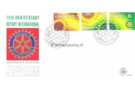 Nederlandse Antillen (Postdienst) NVPH E129 (E129PO) Onbeschreven 1e Dag-enveloppe 75 jaar Rotary International 1980